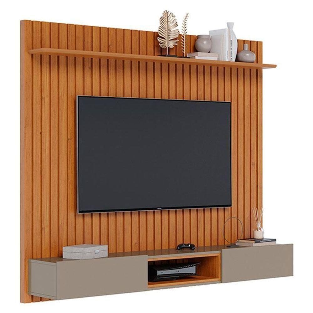 Painel Para Home Suspenso Ripado Loft Nature Gianduia - Imcal