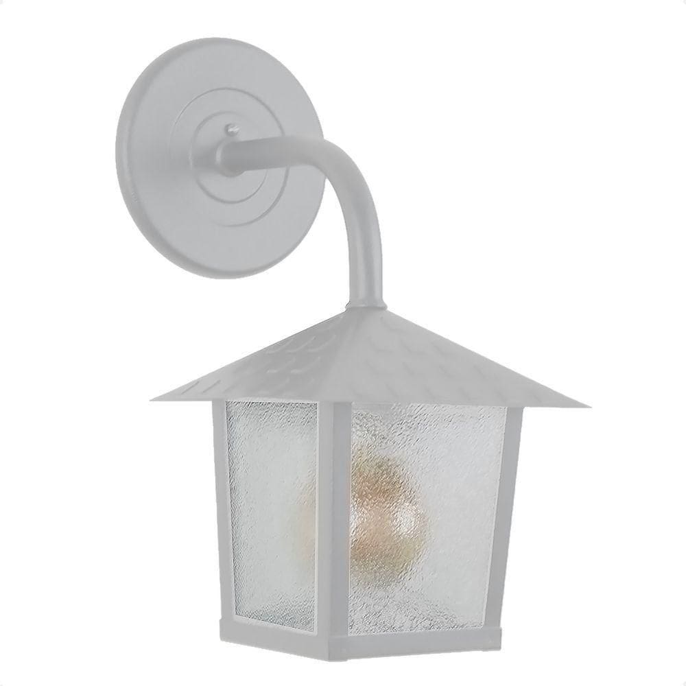 Arandela Colonial Nina Quadrada Vidro Pontilhado E27 Bivolt Branco