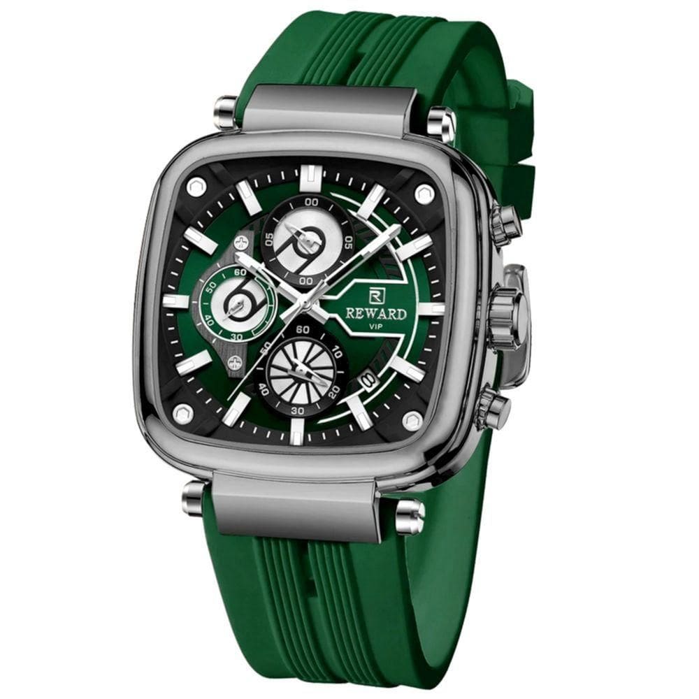 Relógio Masculino De Pulso Design Esportivo à Prova D´agua Verde