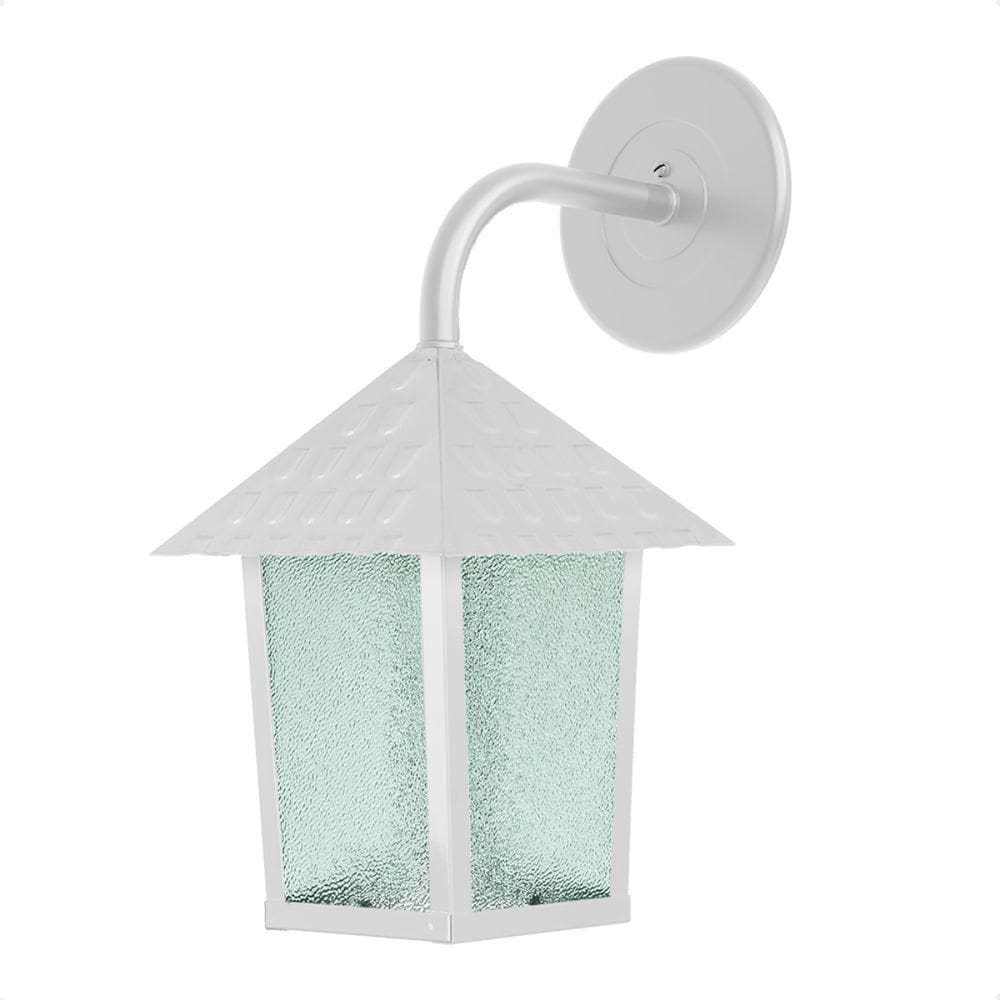 Arandela Colonial Quadrada Vidro Pontilhado E27 Bivolt Branco