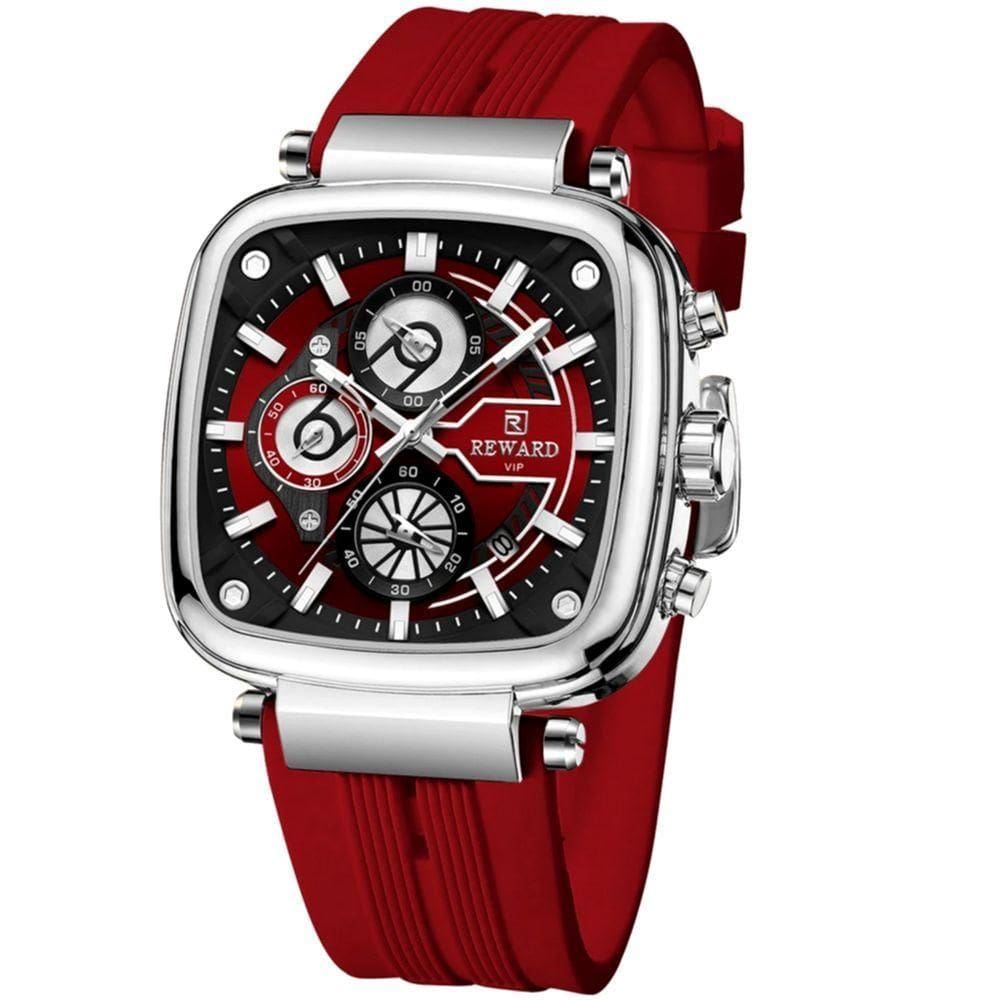 Relógio Masculino De Pulso Design Esportivo à Prova D´agua Vermelho