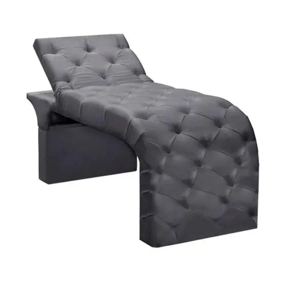 Maca Estofada Estética Cílios Regulável Spa Veludo Maitê Cinza