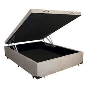 Cama Box Baú Casal 138 Bello Box - Suede Bege