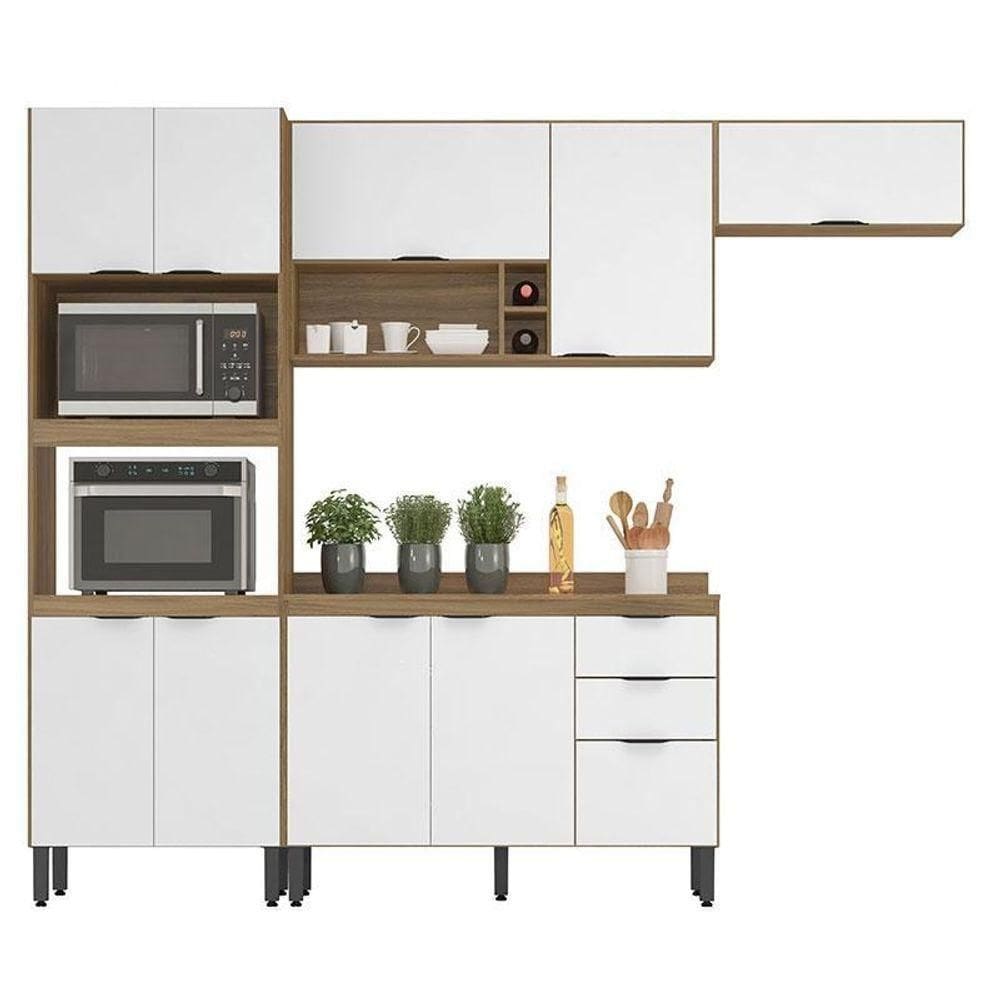Cozinha Modulada Firenze Fi0003 Amêndola Branco - Demóbile