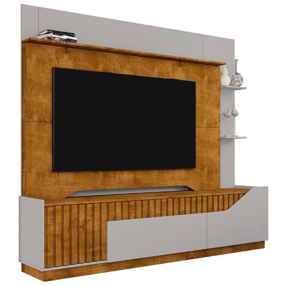 Estante Painel Para 75 Pol 210cm Shay Naturalle/off B02 - Mpozenato