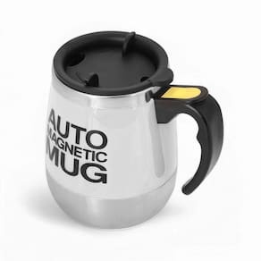 Copo Elétrico Stirring Mug 400ml Caneca Branca Com Mixer Magnético Recarregável De Aço Inox