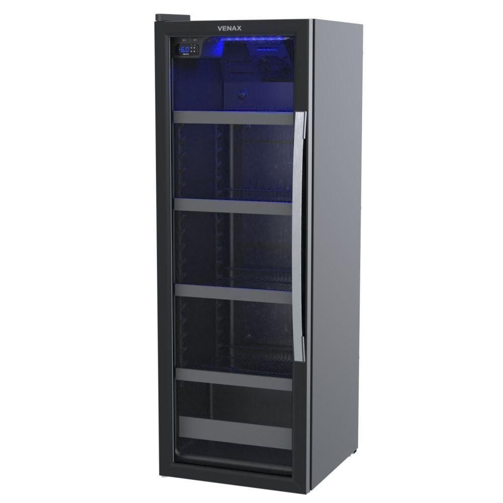 Cervejeira Expositora Venax Porta Invertida Blue Light 209L Preto 110V