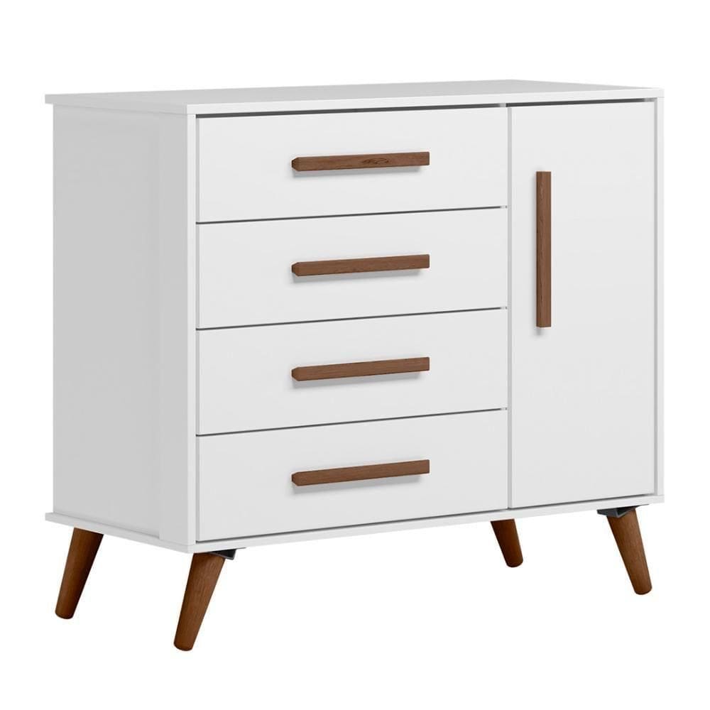Cômoda Infantil Sapateira Retrô Branco - Qmovi