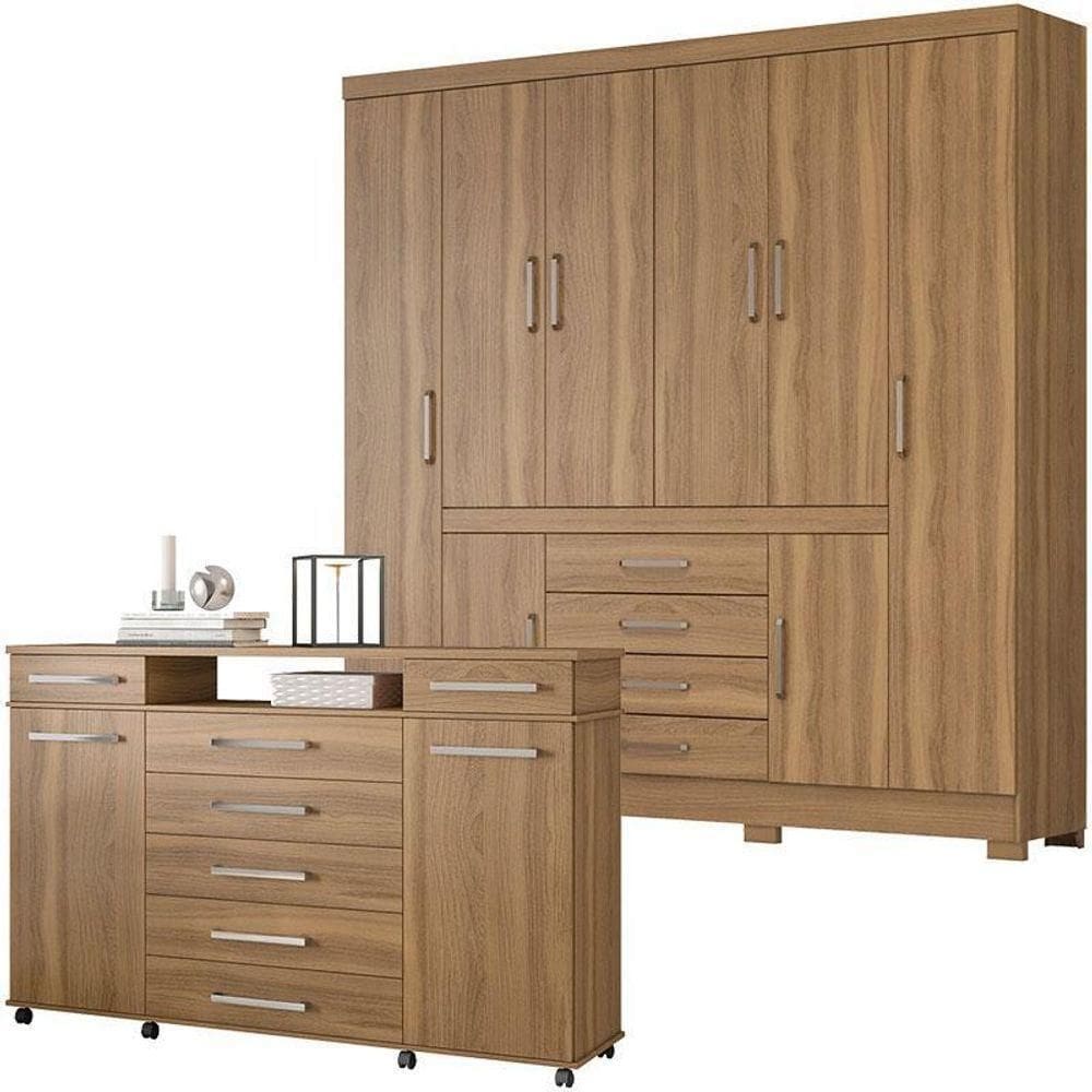 Cômoda London E Guarda Roupa Casal New Realce Tulipa Amendola – Demóbile