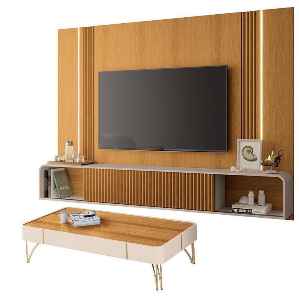 Home Suspenso E Mesa De Centro Cadenza Cinamomo Off White - Hb Móveis