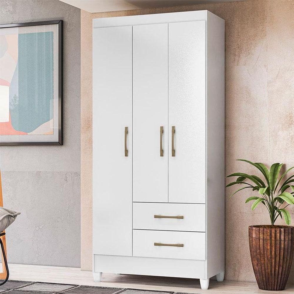 Guarda Roupa Infantil Ambiente Lima 3 Portas Branco - Moval