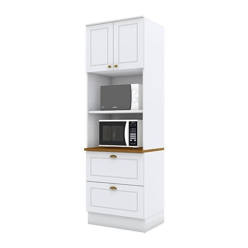 Torre Quente 2 Fornos Nova York Branco Com Tampo Nature – Henn