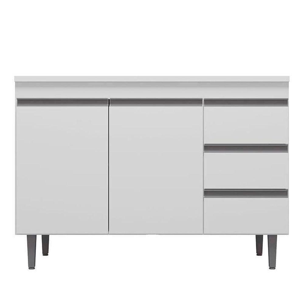 Balcão De Cozinha Andréia Com Tampo 100 Cm Branco – Ajl