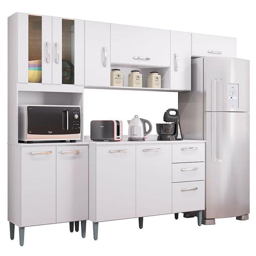 Cozinha Lavínia Balcão Com Tampo Branco - Poquema