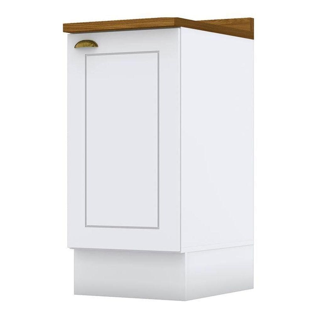 Balcão 1 Porta 40 Cm Nova York Branco Com Tampo Nature – Henn