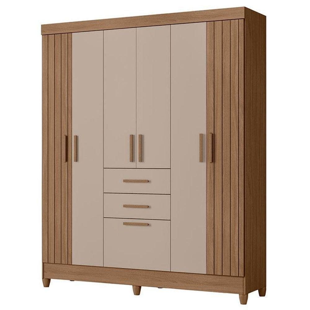 Guarda Roupa Solteiro Malta 7 Portas Carvalho Fendi - Moval