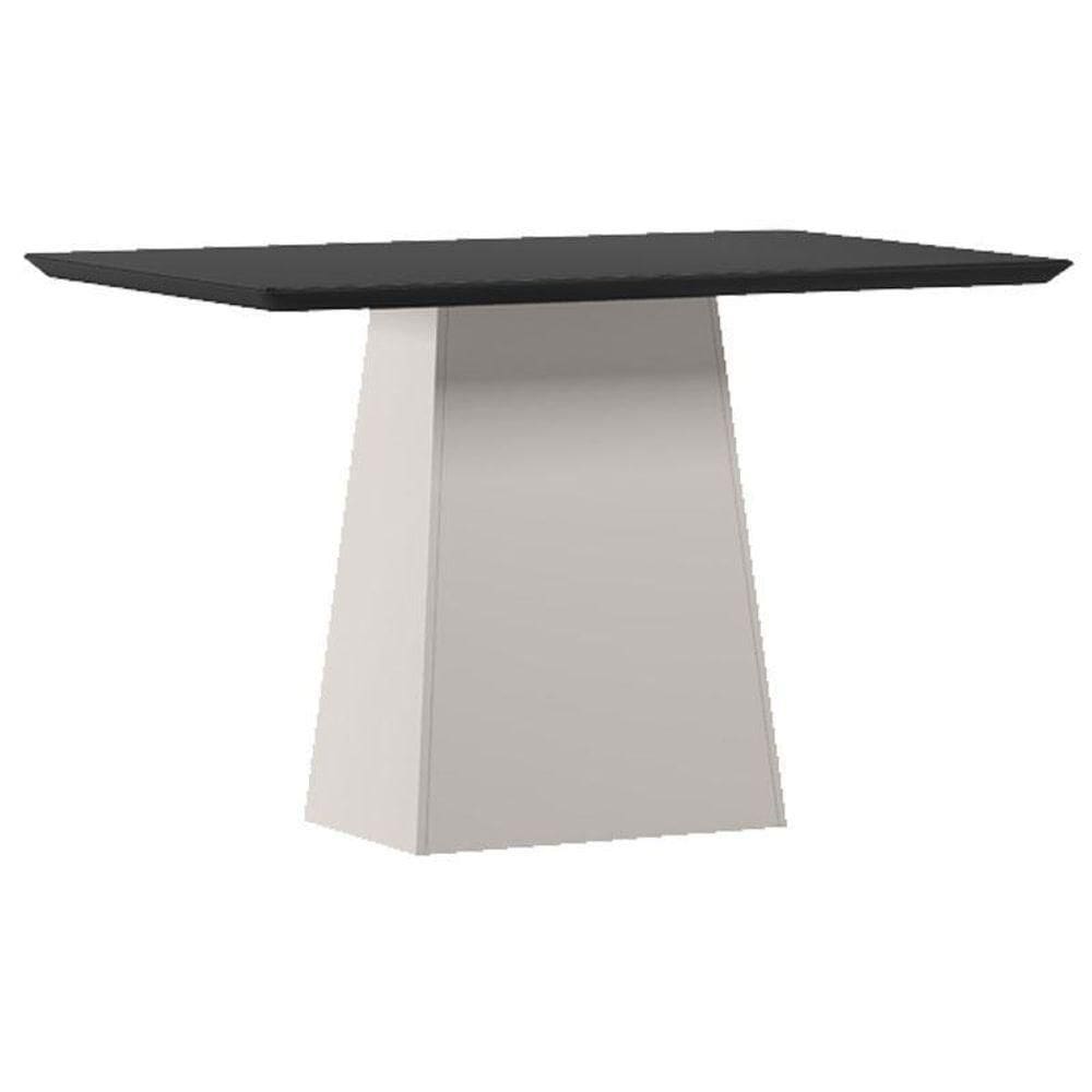 Mesa De Jantar 120 Cm Barbara Com Vidro Off White Preto – New Ceval