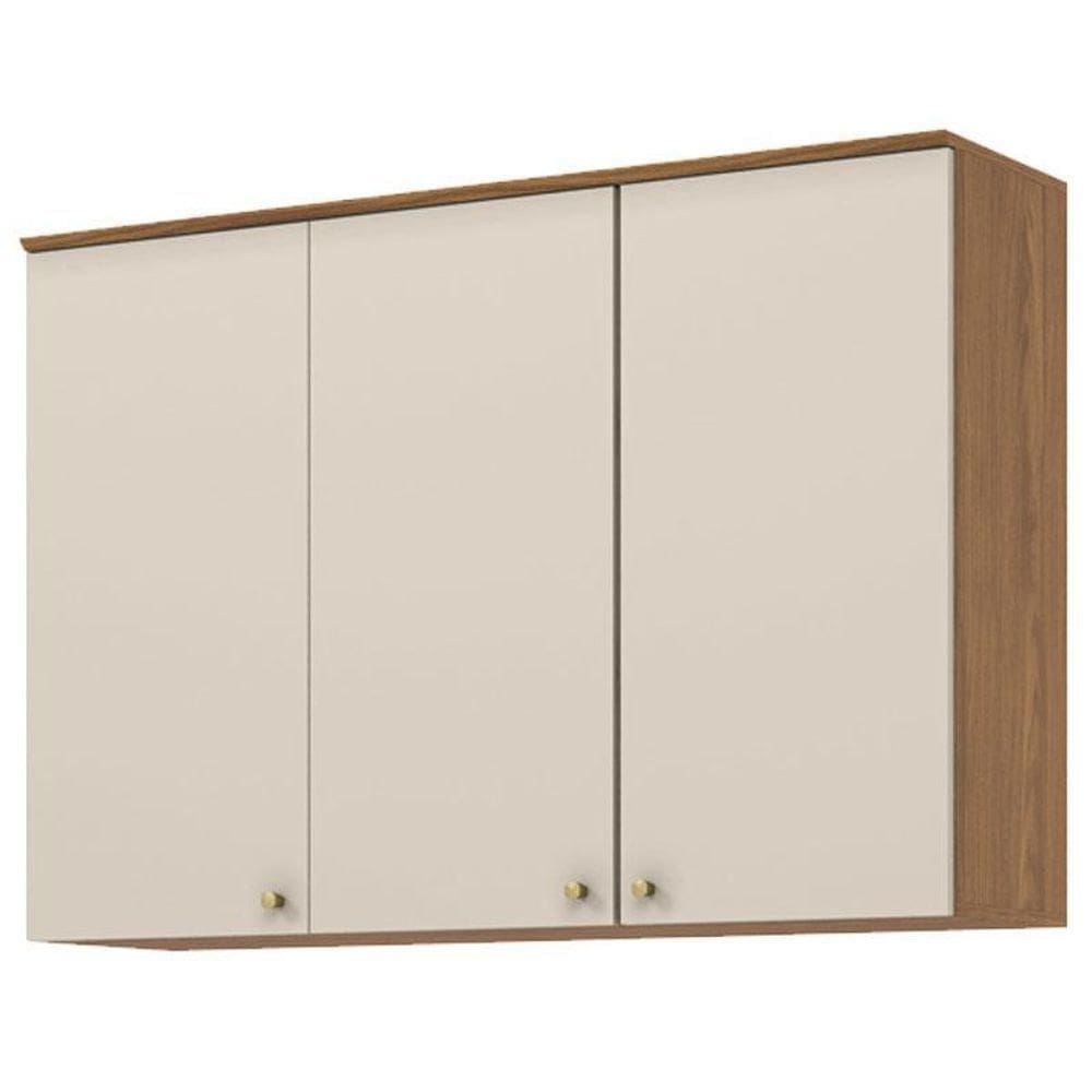 Armário Aéreo 3 Portas 120 Cm Requinte Nature Areia – Henn