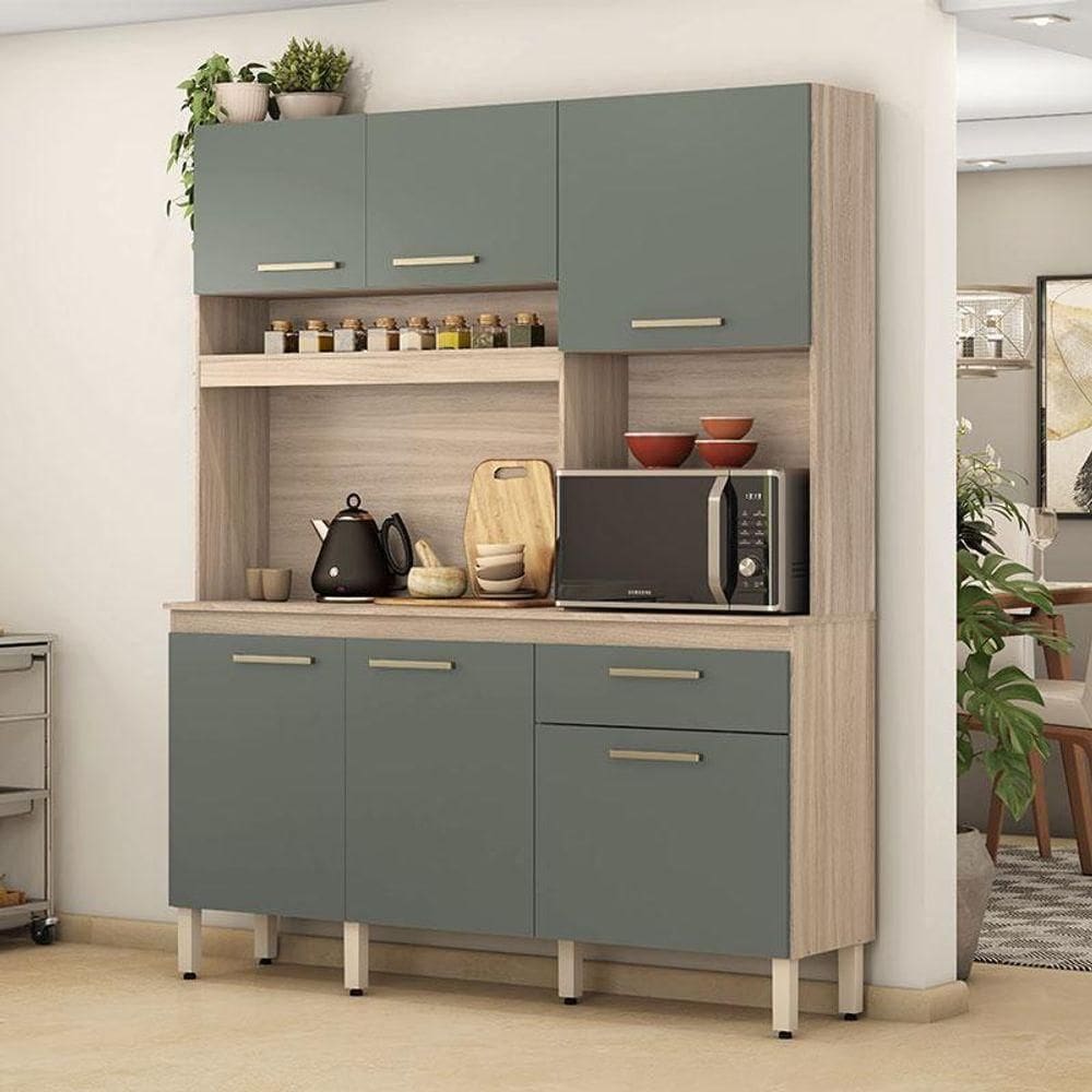 Kit Cozinha Compacta Ambiente álamo Avena Touch Menta – Demóbile