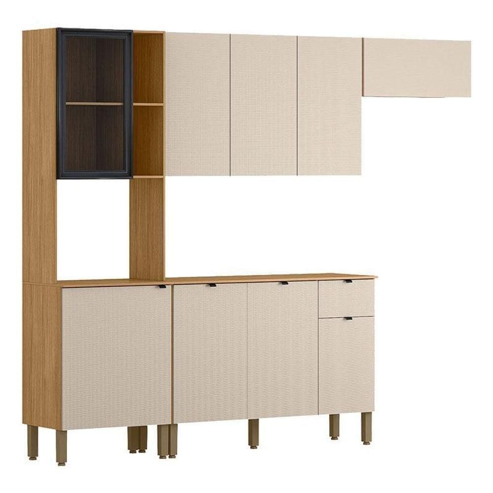 Cozinha Compacta Plus Com Balcão Para Cozinha Freijó Soft - Kits Paraná