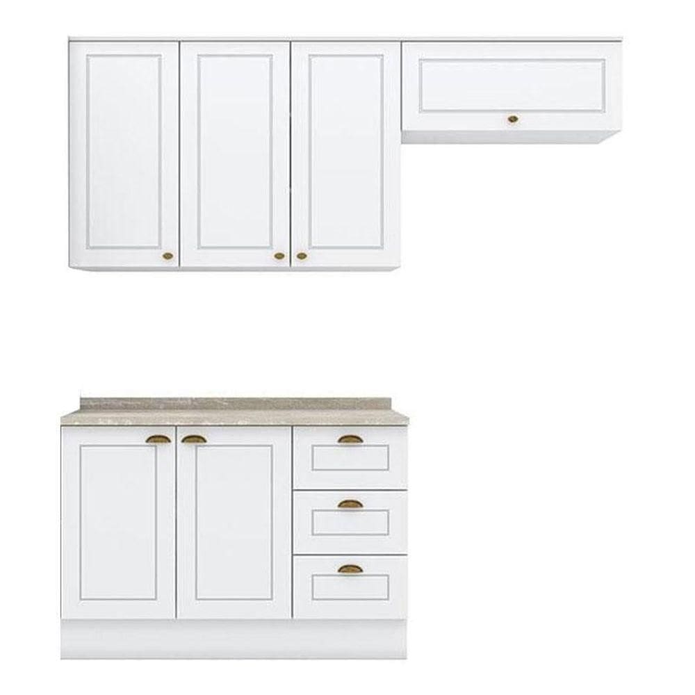 Cozinha Modulada Americana 3 Peças Branco Com Tampo Calcare – Henn