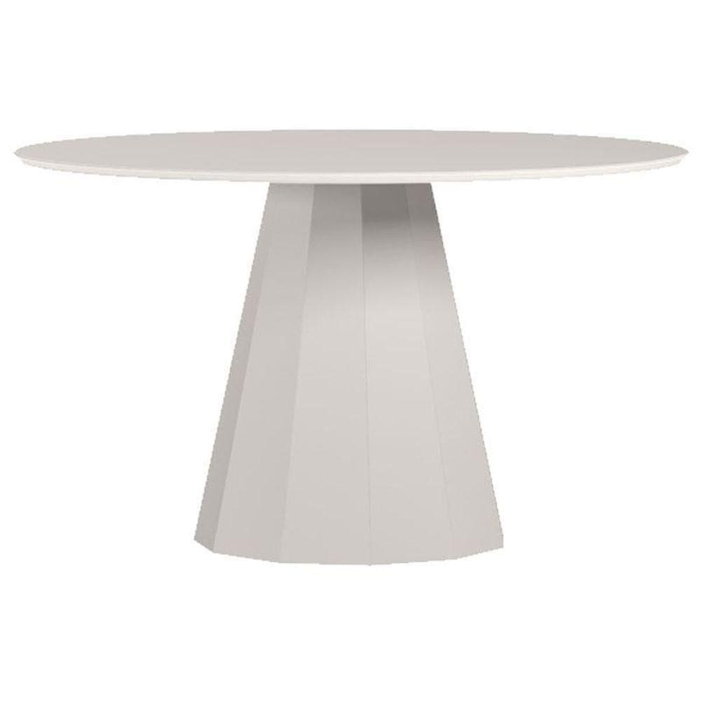 Mesa De Jantar 135x135 Cm Isis Com Vidro Off White – New Ceval