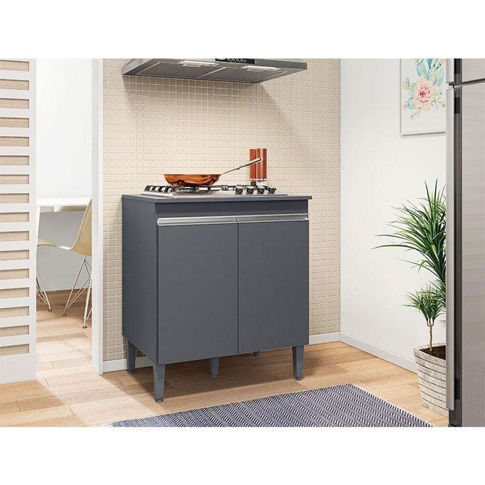 Balcão Cooktop Ambiente Andréia Cinza Fosco - Ajl