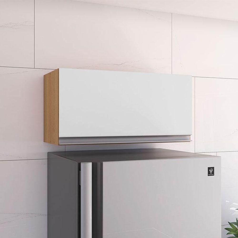 Armário Aéreo Para Cozinha Ambiente Andréia 1 Porta Amêndoa Branco - Ajl