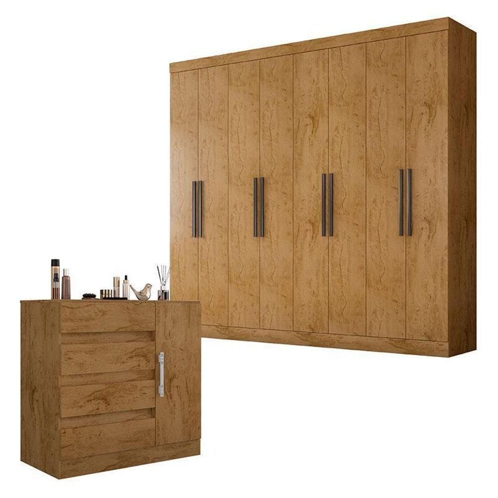 Guarda Roupa Casal 1684 E Cômoda 8000 Freijó - Araplac