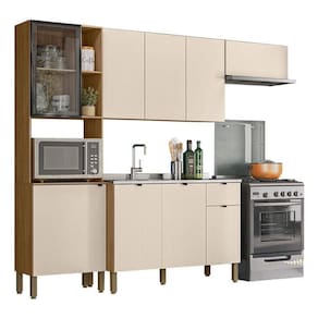 Cozinha Compacta Plus Com Balcão Para Pia Freijó Soft - Kits Paraná