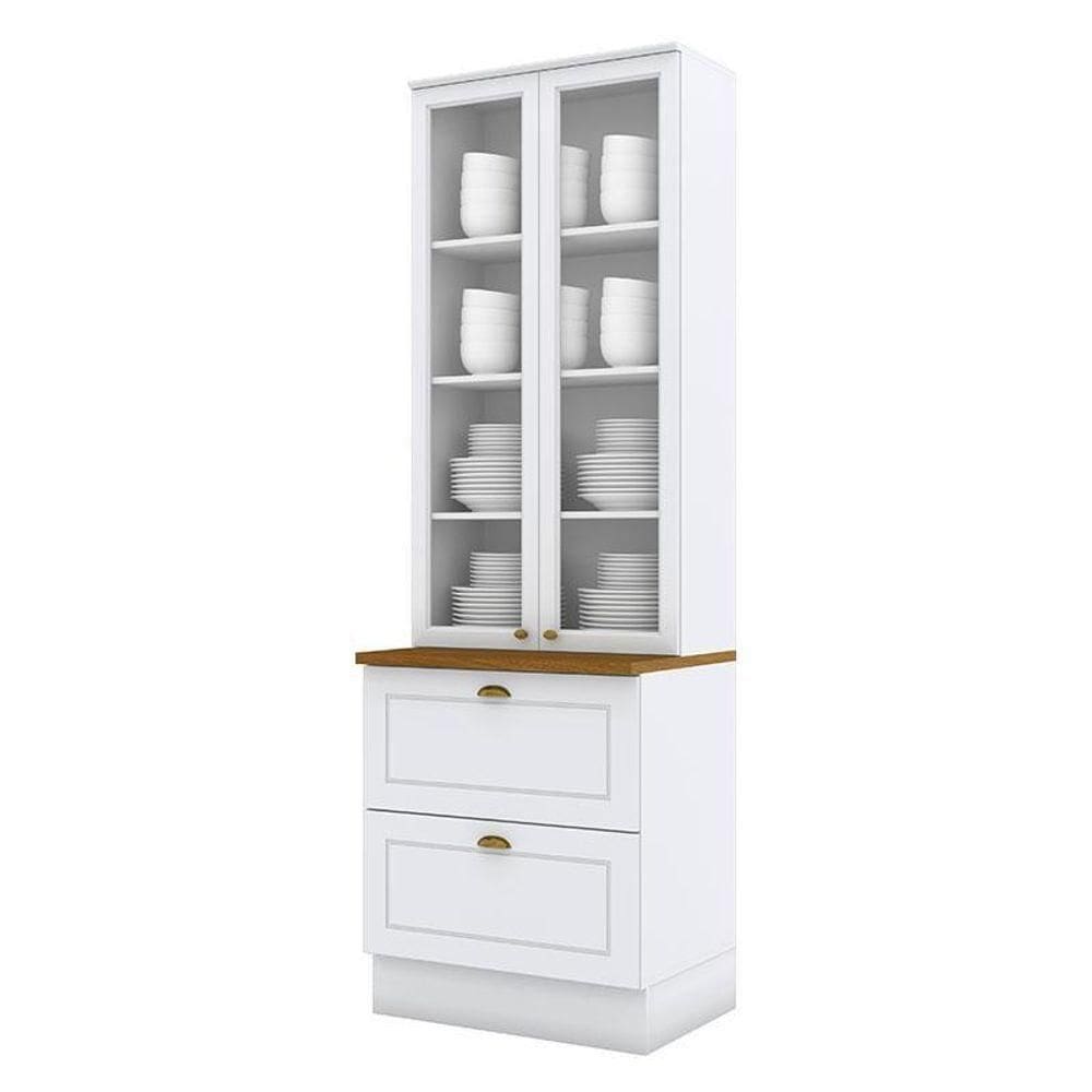 Cristaleira Americana Branco Com Tampo – Henn