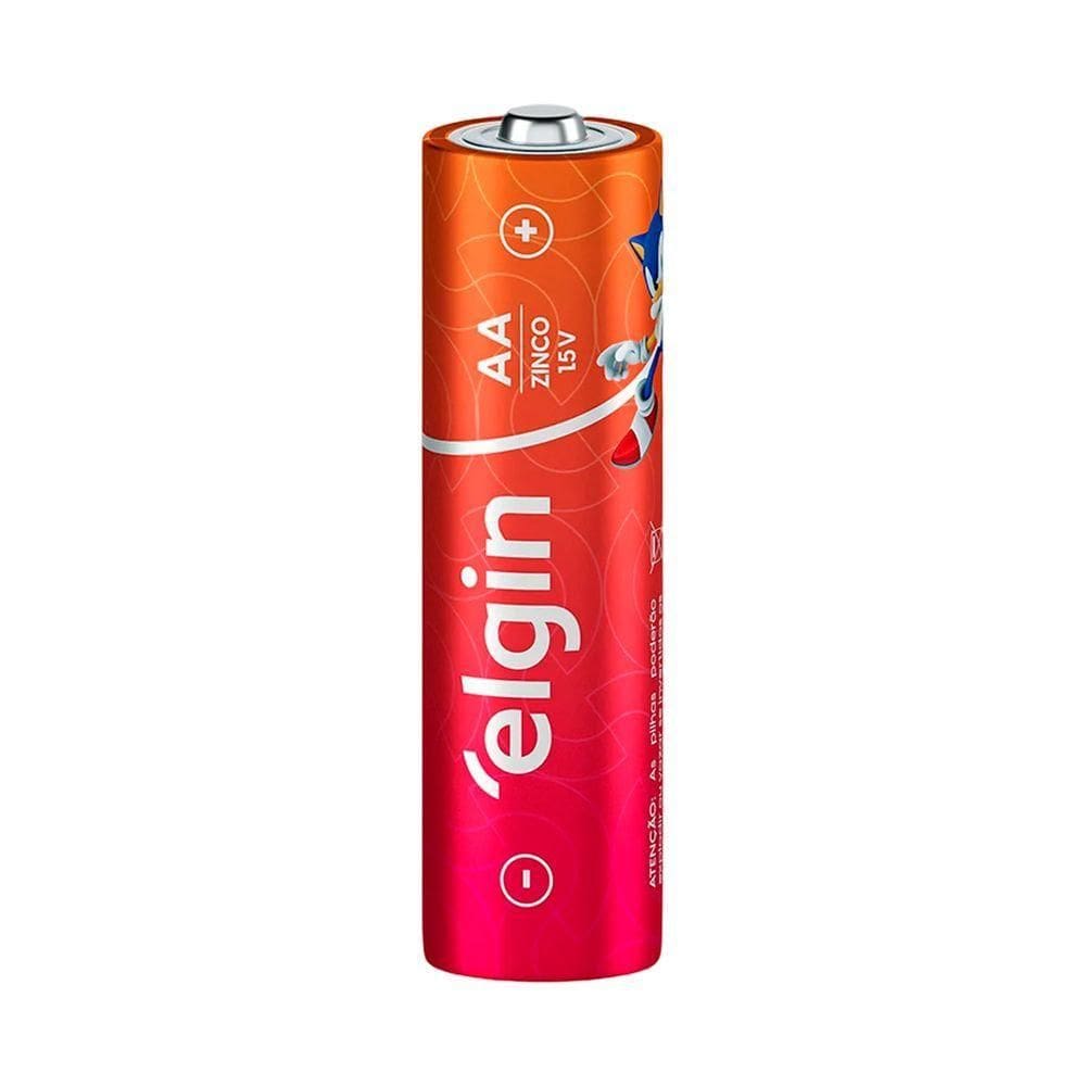 40 Pilhas Palito De Carvão 1,5v Elgin Aaa