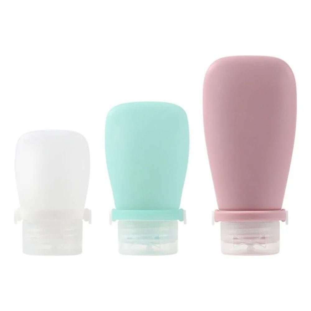 Kit 3 Frascos Silicone Porta Shampoo Creme Condicionador Sabonete líquido Antivazamento Viagem Academia