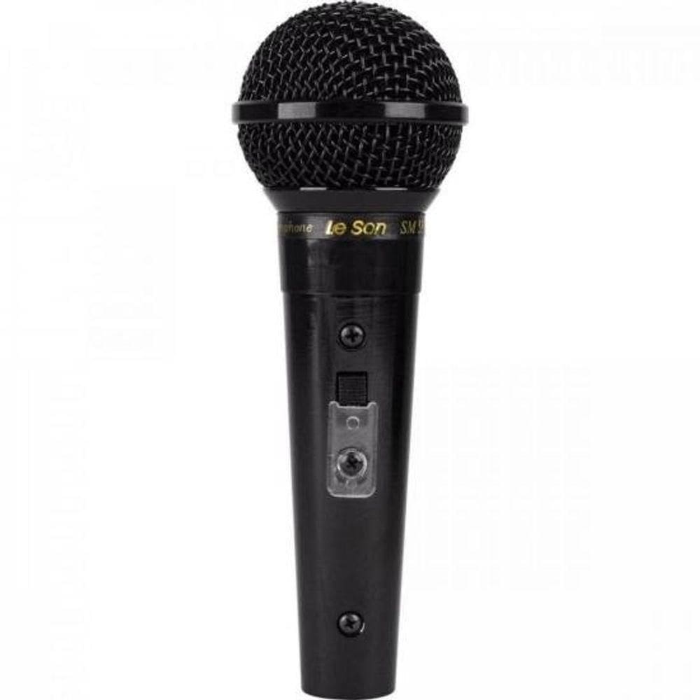 Microfone Sm58 P4 Preto Brilhante Leson