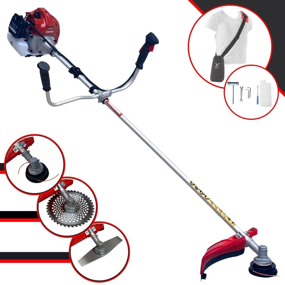 Roçadeira Robusta Kawashima BCJ431L À Gasolina 2 Tempos 43cc 10.000rpm 1,7HP de Potência Completo Com Lâmina Facão + Lâmina 40 Dentes + Carretel Nylon