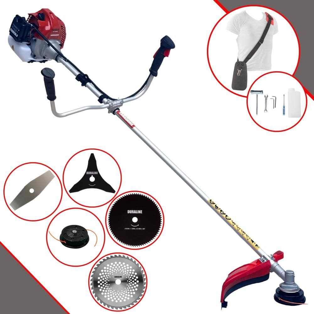 Roçadeira Lateral Profissional Kawashima BCJ431-L À Gasolina 43cc 1,7HP 10.000rpm Multifuncional Completa Com Carretel de Nylon e 4 Lâminas de Corte