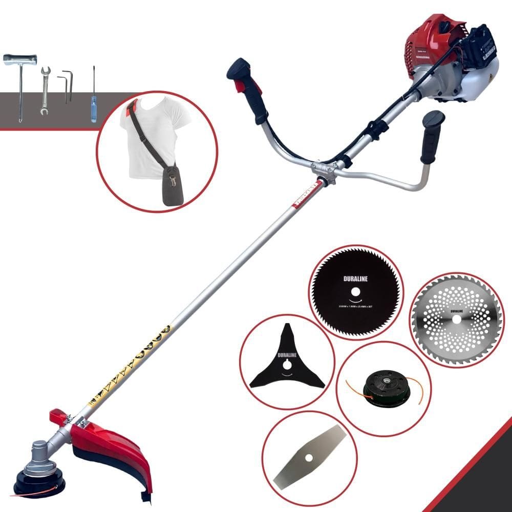Roçadeira À Gasolina Kawashima BCJ431L 43cc 1,7HP 10.000rpm Completa 5 Em 1 Com Carretel de Nylon + Facas 2 Pontas, 3 Pontas, 40 Dentes e 80 Dentes