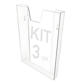 Kit 3 Displays Porta Folha Prontuário Parede A4 Acrílico Ps