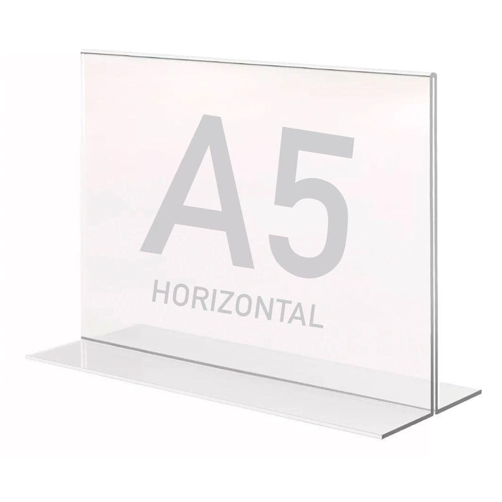 Display Expositor T A5 15x21cm Horizontal Acrílico Ps Balcão