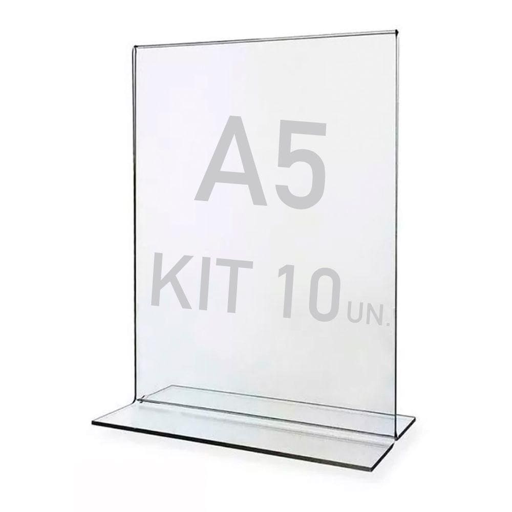 Display Expositor T A5 15x21cm Acrílico Ps Balcão 10 Peças