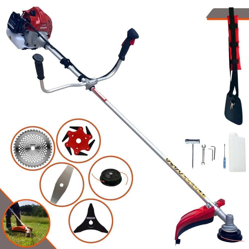 Roçadeira Kawashima BCJ431-L À Gasolina 2T 43cc 1,7HP 10.000rpm Profissional e de Alta Performance Com Carretel de Nylon e Kit 4 Lâminas de Cortes