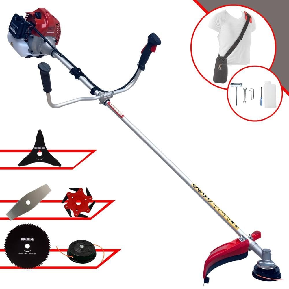 Roçadeira Aparador de Grama Kawashima BCJ431-L À Gasolina 2T 43cc 1,7HP Completa 5 Opções de Corte Com Facas 2 Pontas, 3 Pontas, 6 Pontas, 80 Dentes