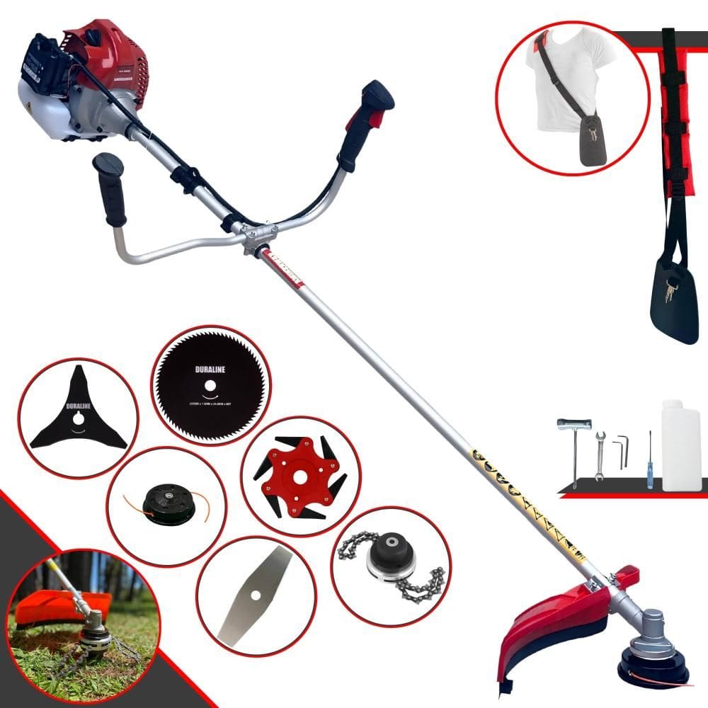 Roçadeira À Gasolina BCJ431L Kawashima 43cc 2T 1,7HP Completa Com Carretel + Faca 2 Pontas + Faca 3 Pontas + Faca 6 Pontas + Faca 80 Dentes + Trimmer