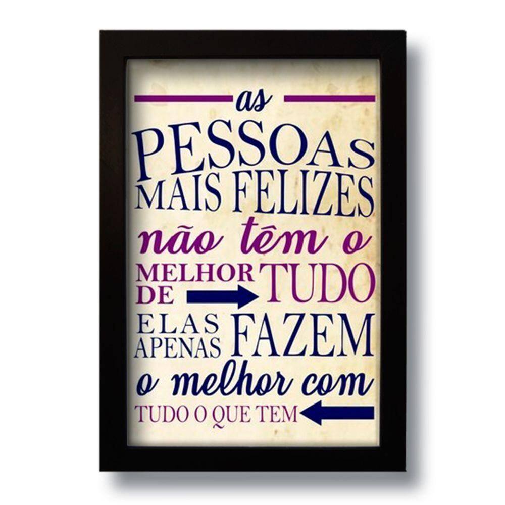 Quadro Decorativo Frase Motivacional As Pessoas 33x43 Cm