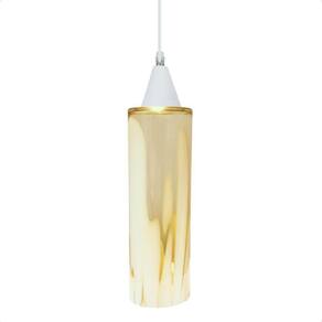Lustre Pendente Taschibra Anne Murano Leitoso âmbar E27 Bivolt Branco