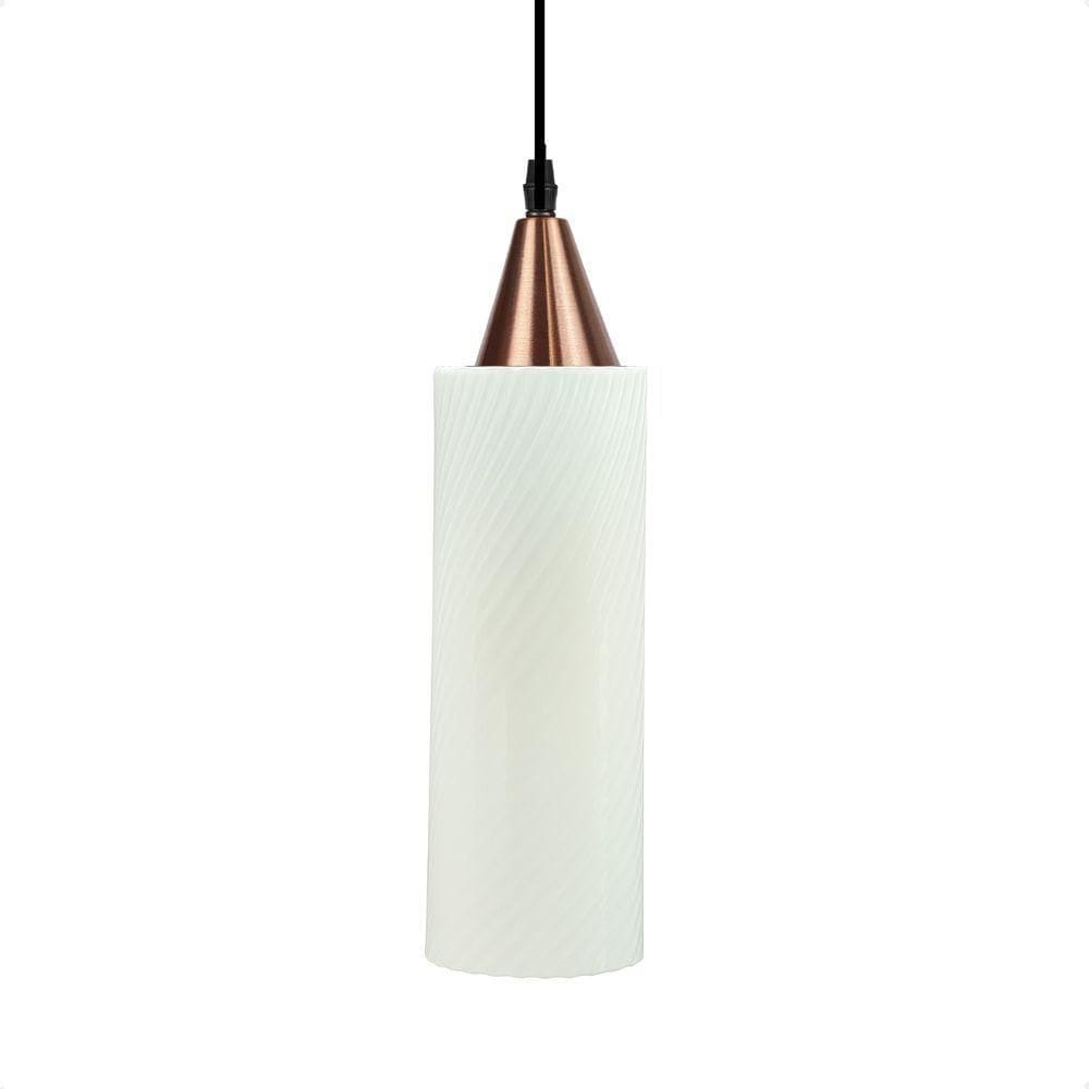 Lustre Pendente Taschibra Anne 20cm Leitoso E27 Bivolt Cobre