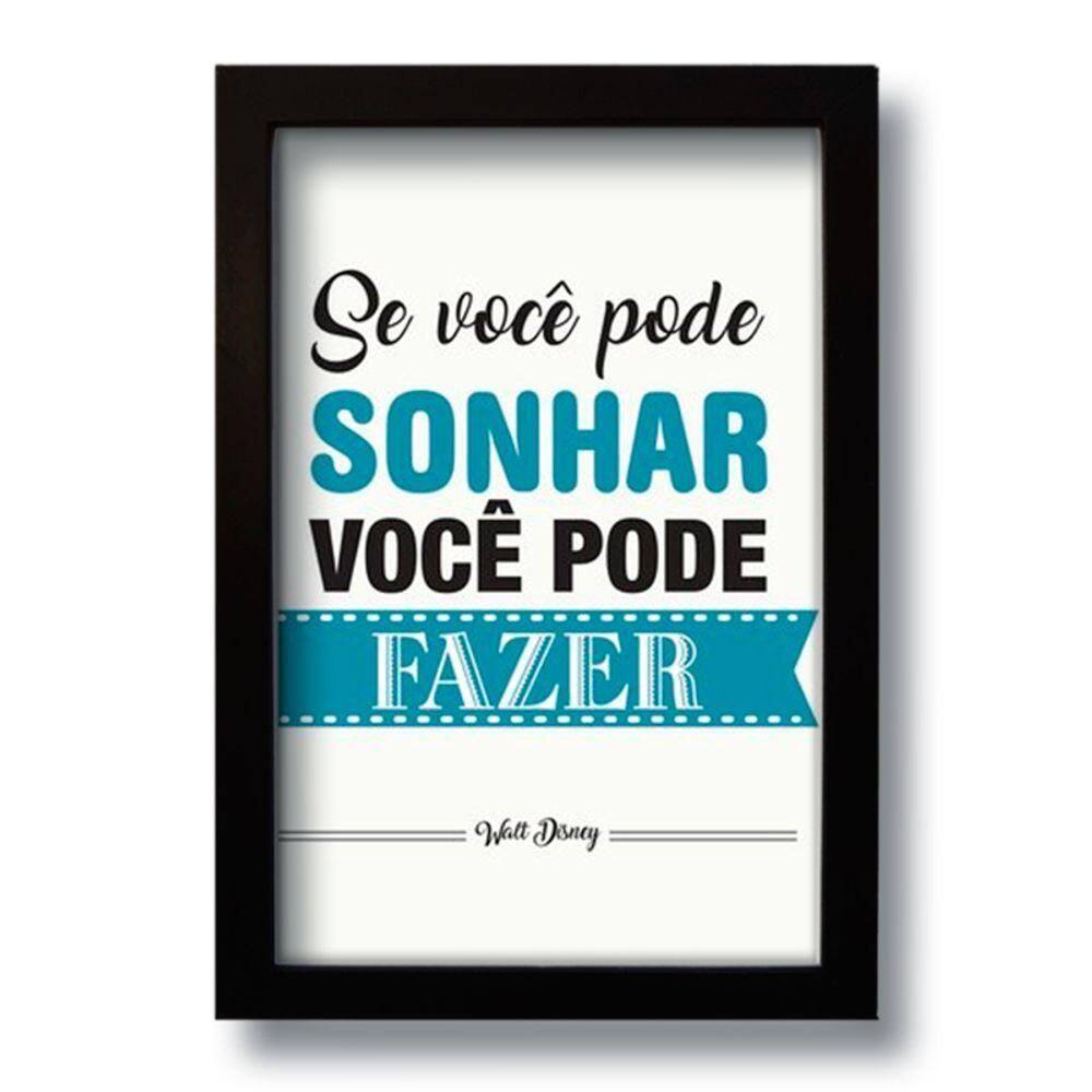 Quadro Decorativo Frase Motivacional Sonhar 33x43 Cm