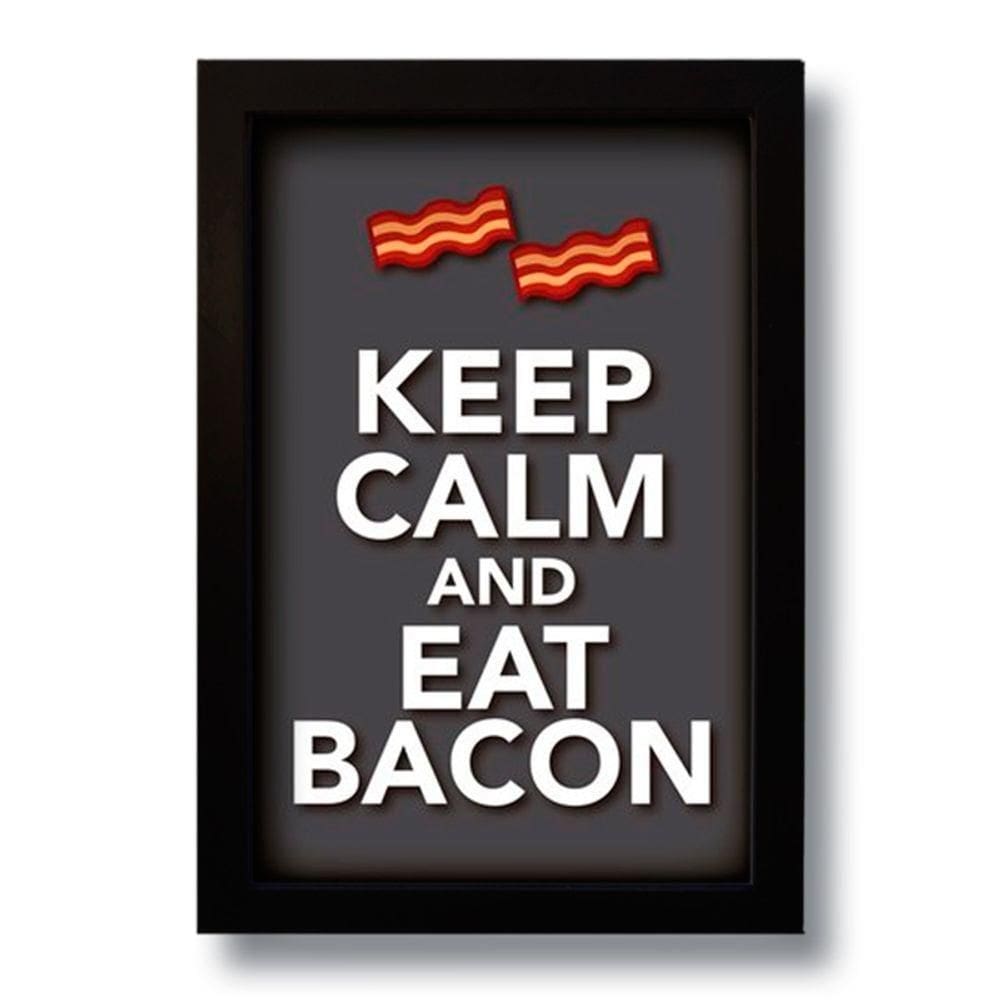 Quadro Decorativo Frase Bacon Para Cozinha 33x43 Cm
