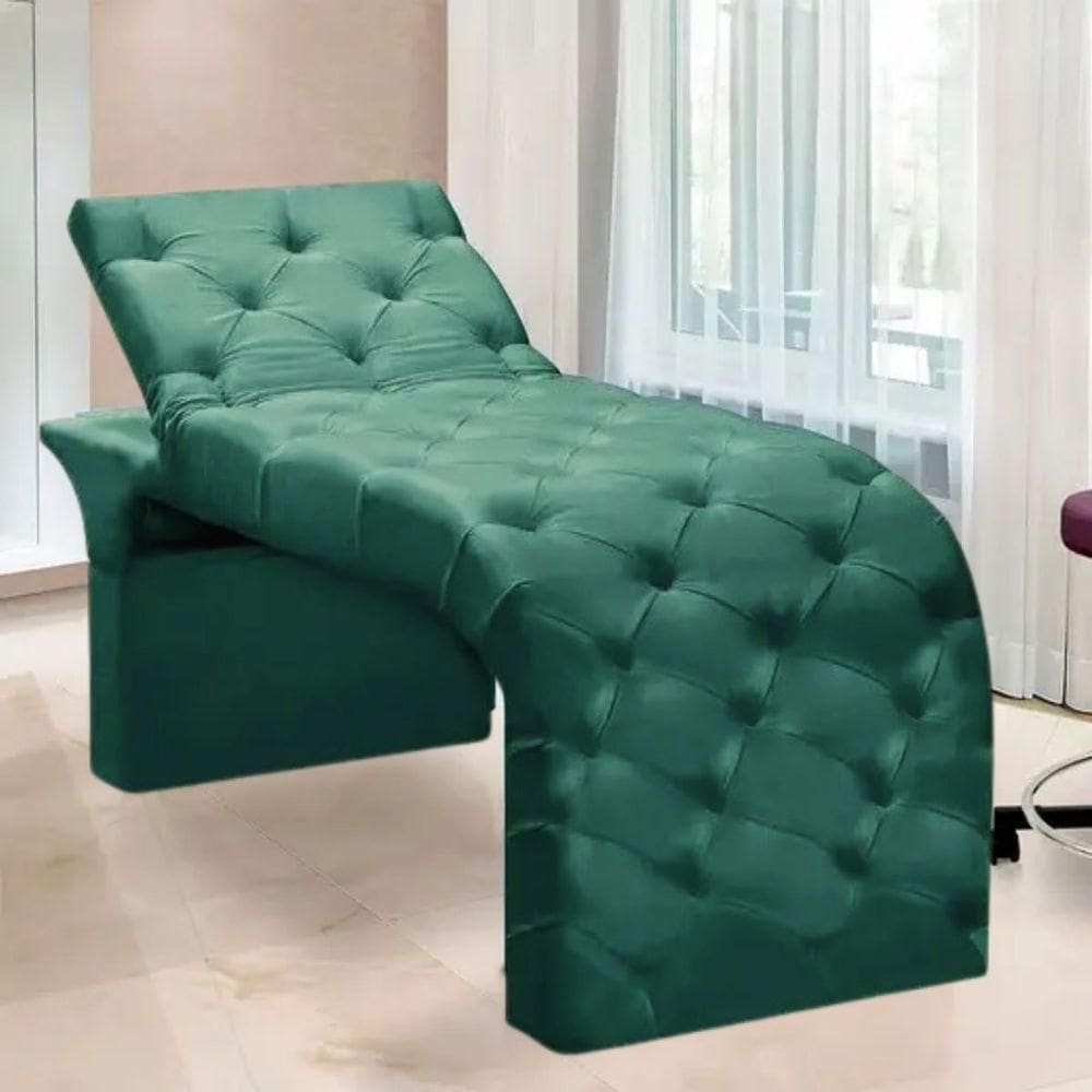 Maca Estofada Estética Cílios Regulável Spa Veludo Valentina Verde
