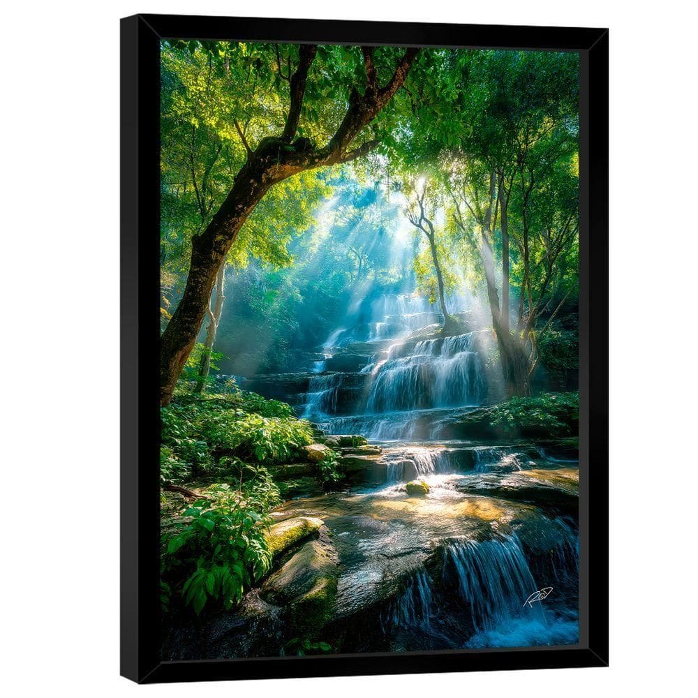 Quadro Decorativo Cachoeira Raios De Luz
